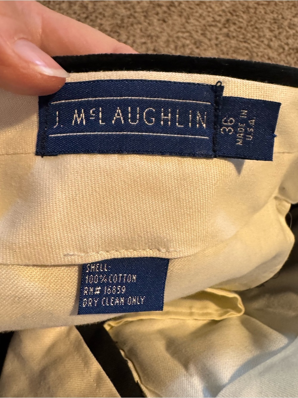 J. McLaughlin Black Velvet Men’s Pants with Tartan Tuxedo Stripe - 36 - Picture 3 of 8